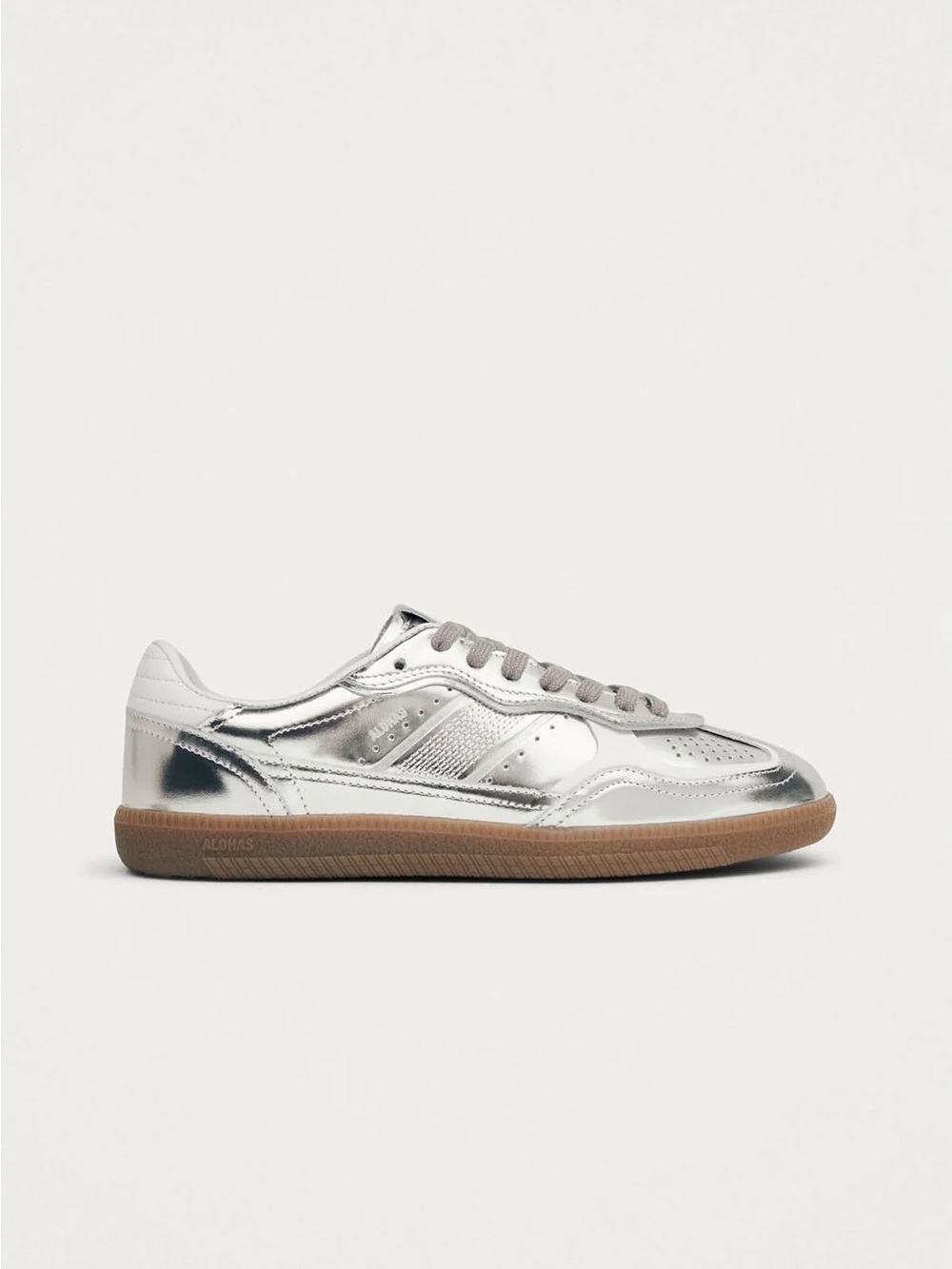 Alohas TB.490 RIFE SHIMMER SILVER CREAM LEATHER SNEAKERS